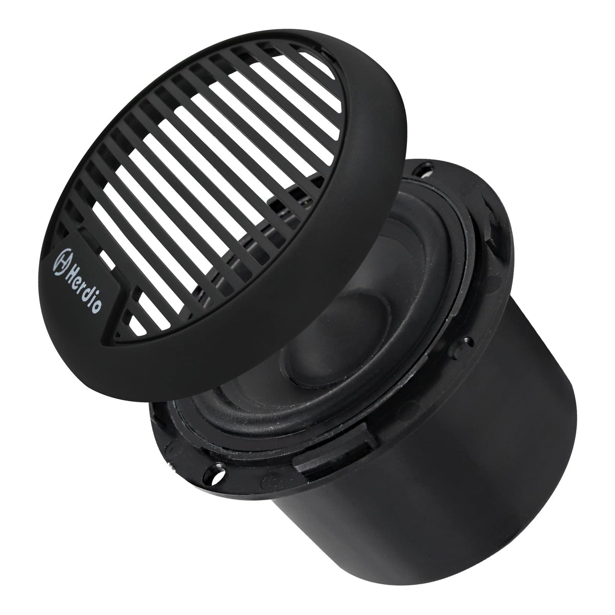 Herdio speaker installed on boat bow delivering splash-resistant stereo sound