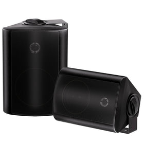 Herdio 4-Inch outdoor speakers pair shown with mounting hardware for versatile placement and enhanced sound.