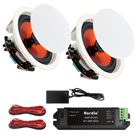Herdio 4-inch Bluetooth ceiling speaker front view for immersive room sound.