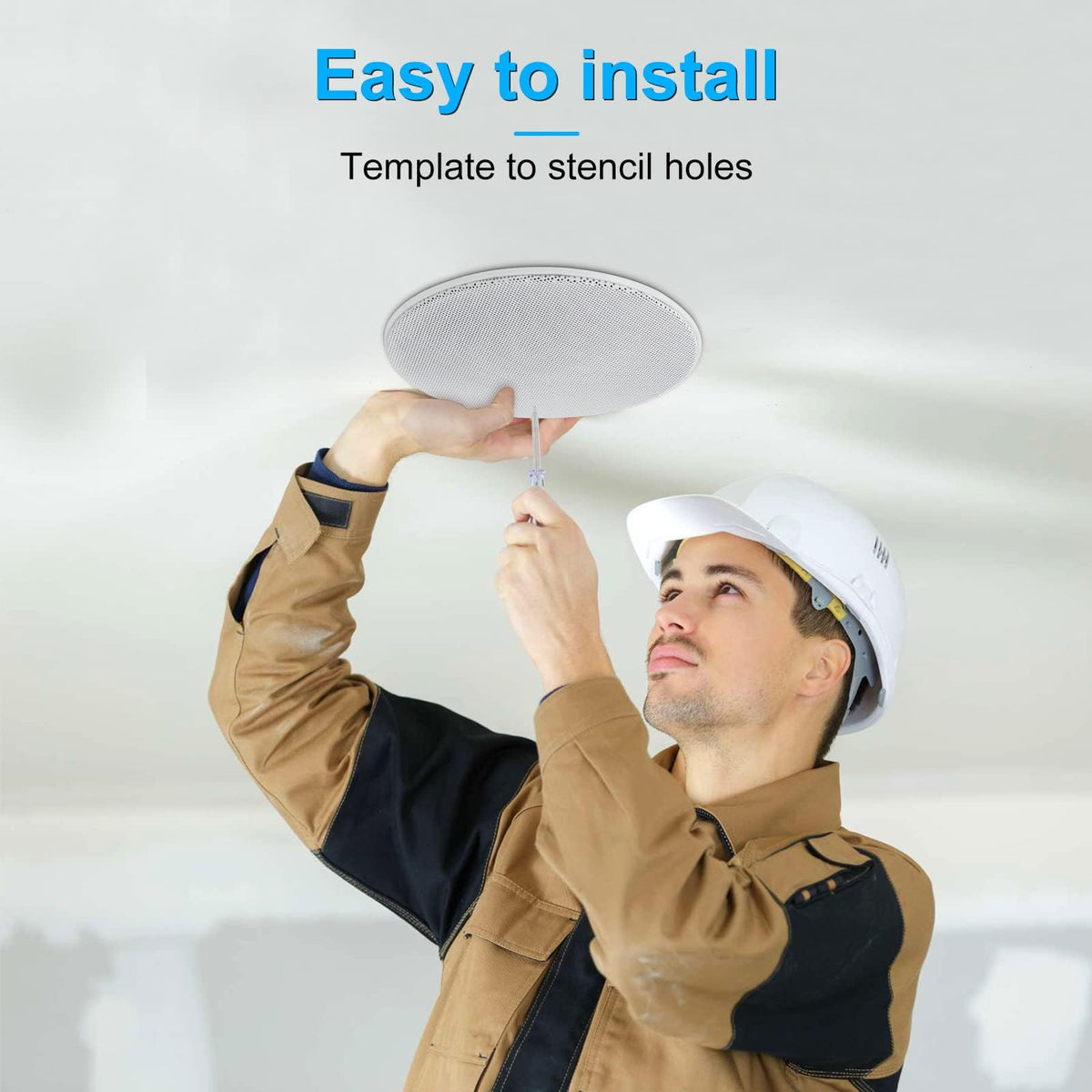 Herdio ceiling speaker pre-cut wall installation fitting for quick setup.