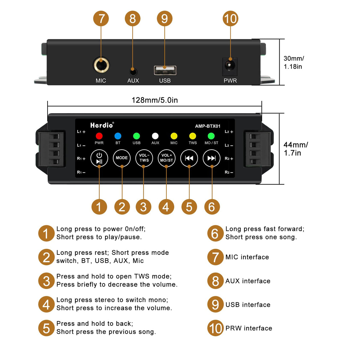 Herdio 400W amplified system delivering full-range stereo sound
