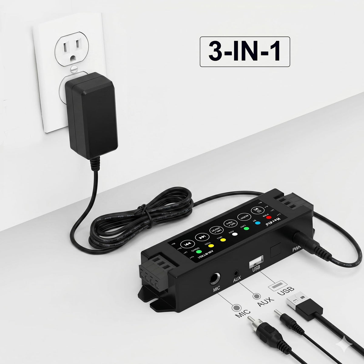 Herdio 50W per channel output delivering room-filling audio.