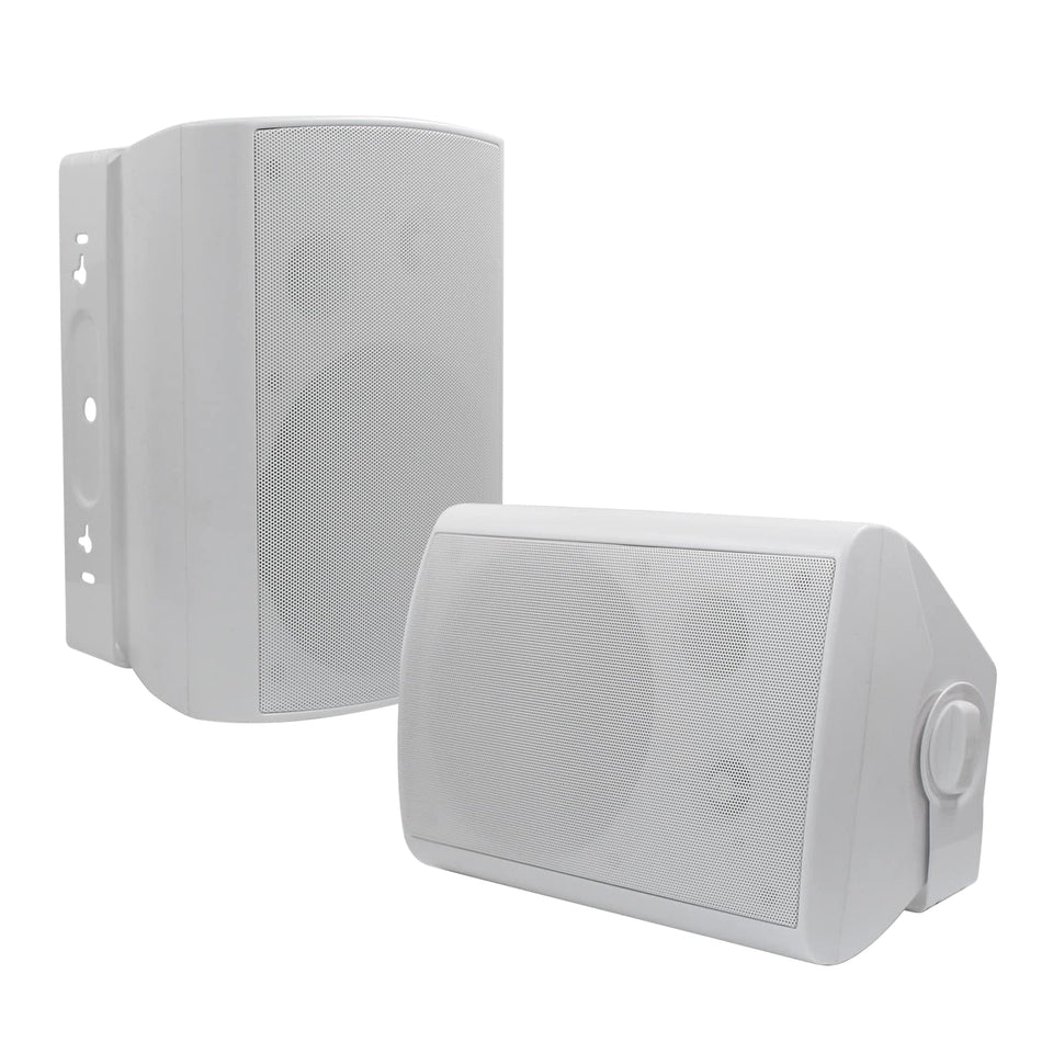 Herdio 6.5-inch outdoor speaker pair ready for patio or deck use.