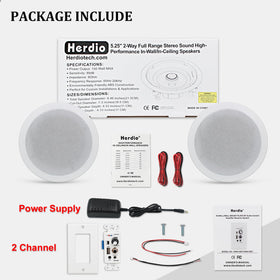 Herdio ceiling speaker cone detail highlighting durable polypropylene design