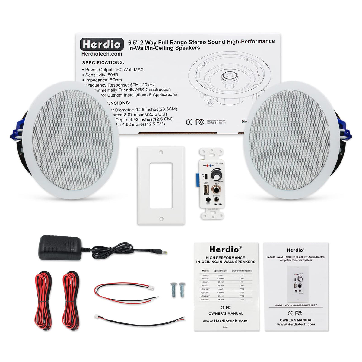 Herdio ceiling speaker cutout and mounting depth diagram