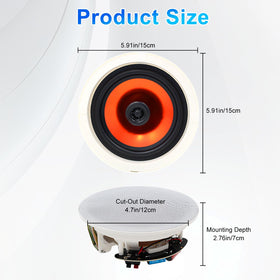 Herdio speaker installed in ceiling providing discreet audio and room coverage