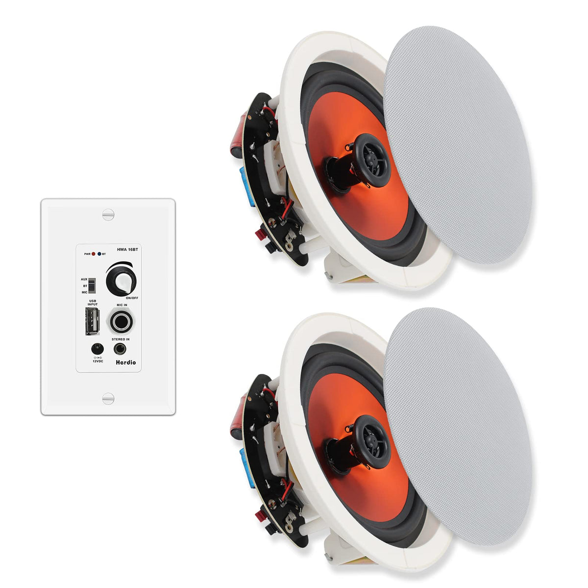Herdio ceiling speaker pair delivering room-filling sound
