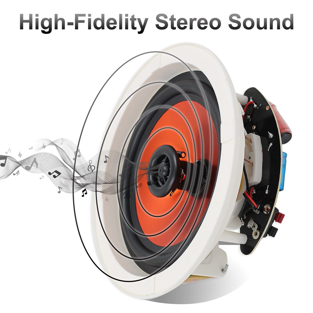 Herdio 6.5-inch ceiling speaker living room install for even coverage.
