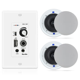 Herdio ceiling speakers pair front view for clean home audio