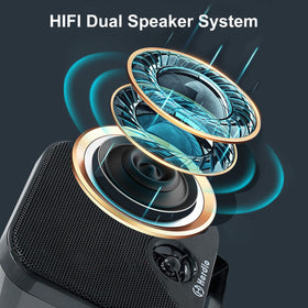 Herdio close-up of PEI dome tweeter delivering crisp high-frequency detail outdoors