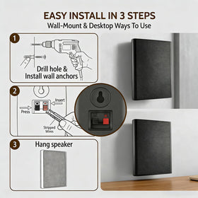 Herdio durable ABS cabinet with metal mesh protects speakers during daily use.