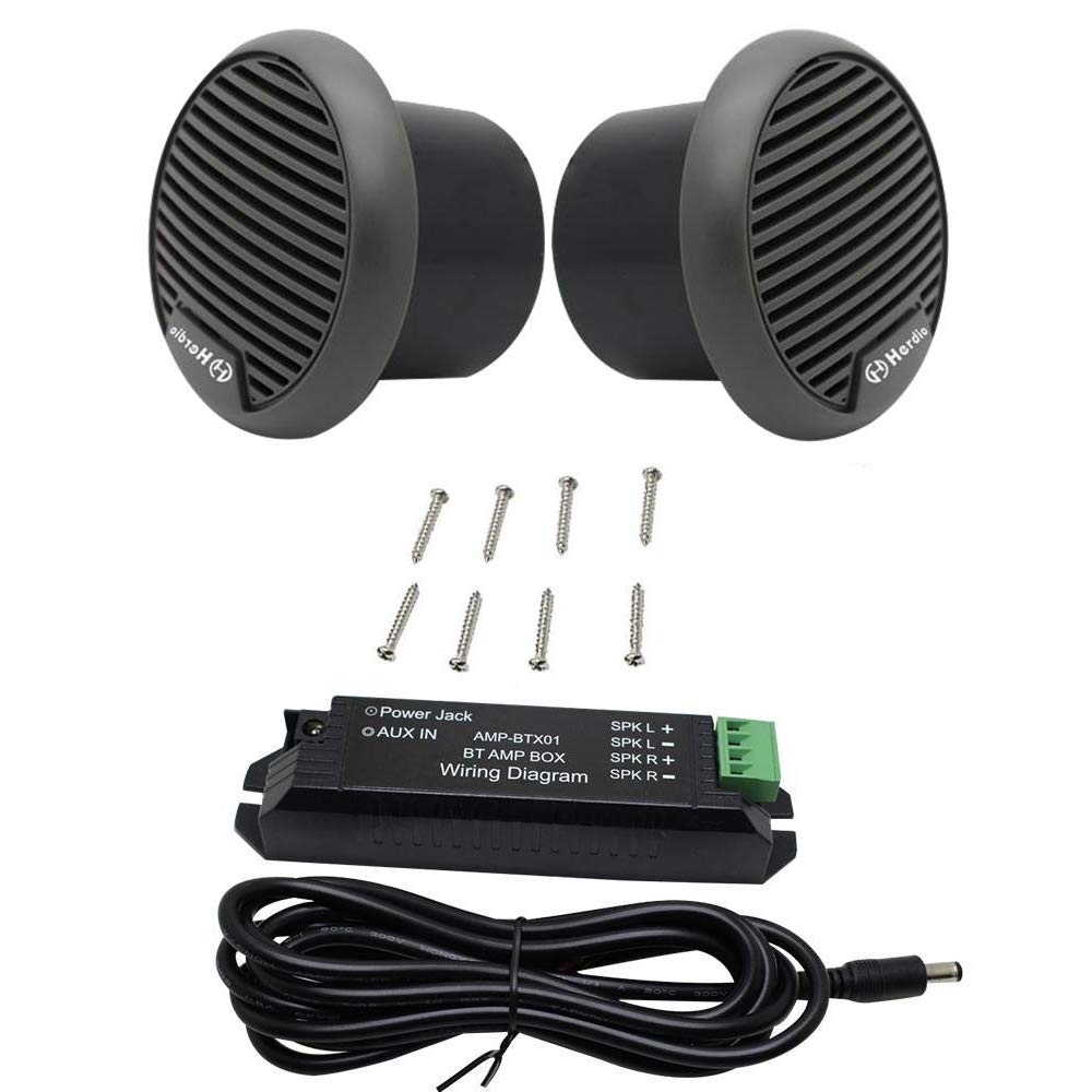 Herdio front view pair gray showing compact waterproof speakers and reliable sound