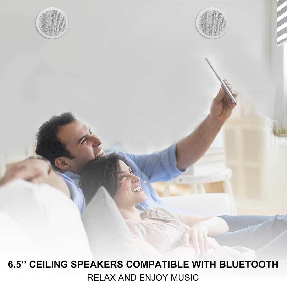 Herdio 6.5-inch speakers with included wires and amplifier box for quick setup.