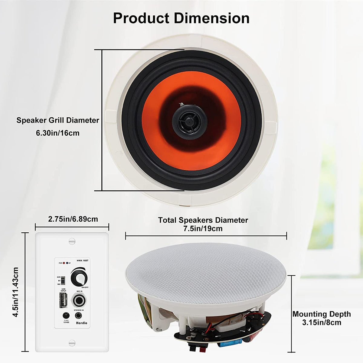 Herdio included speaker wires simplify quick installation.
