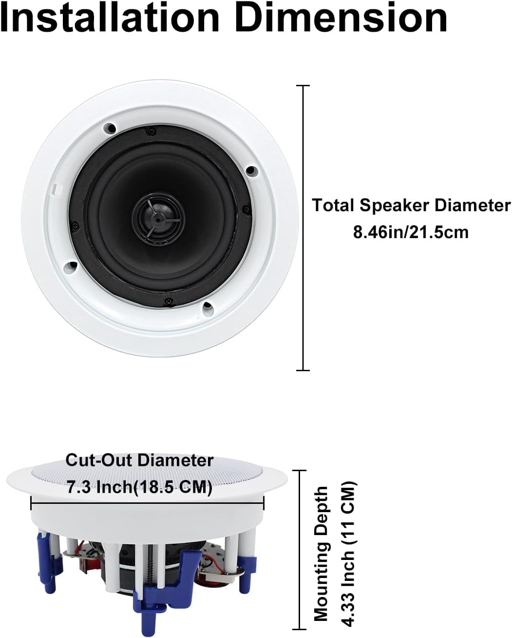 Herdio kitchen ceiling installation showing flush-mounted speaker