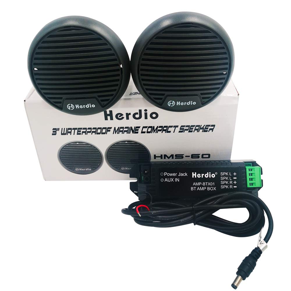 Herdio speakers installed near hot tub providing weather-resistant music