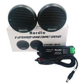 Herdio speakers installed near hot tub providing weather-resistant music