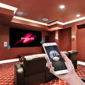 Herdio living room installation demonstrating room-filling ambient audio