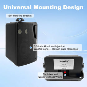 Herdio marine grade waterproof shell protects speakers in all weather