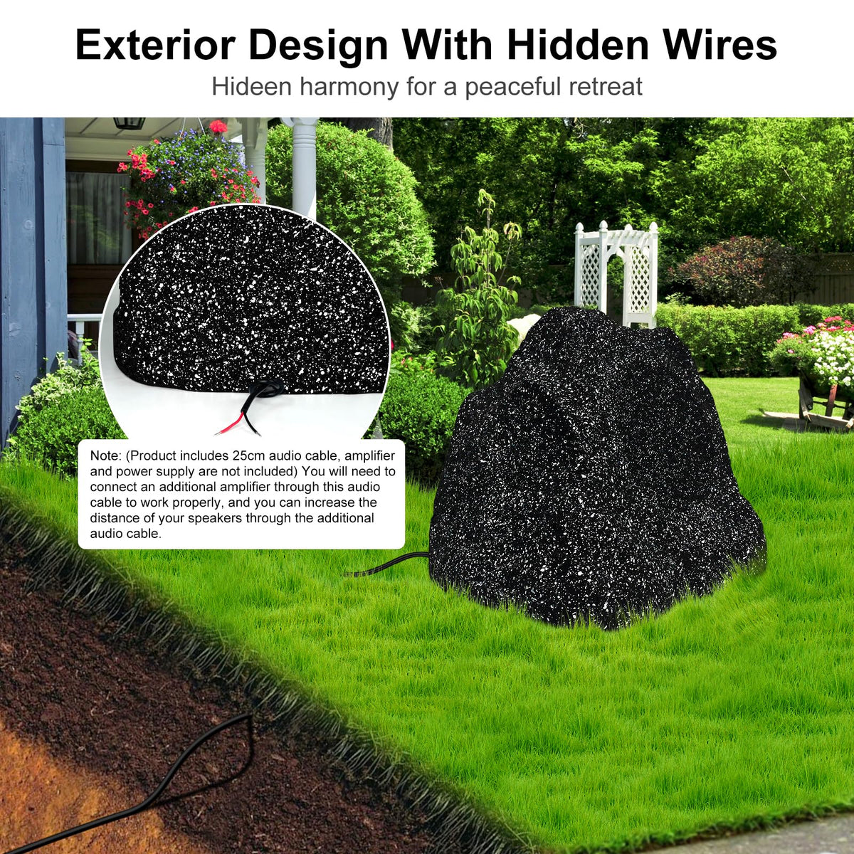 Herdio outdoor rock speakers weatherproof exterior withstands rain and sun
