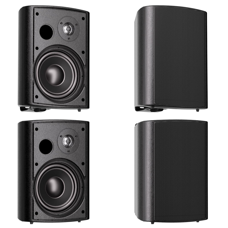 Herdio outdoor speaker front view mounted on wall for immersive backyard sound