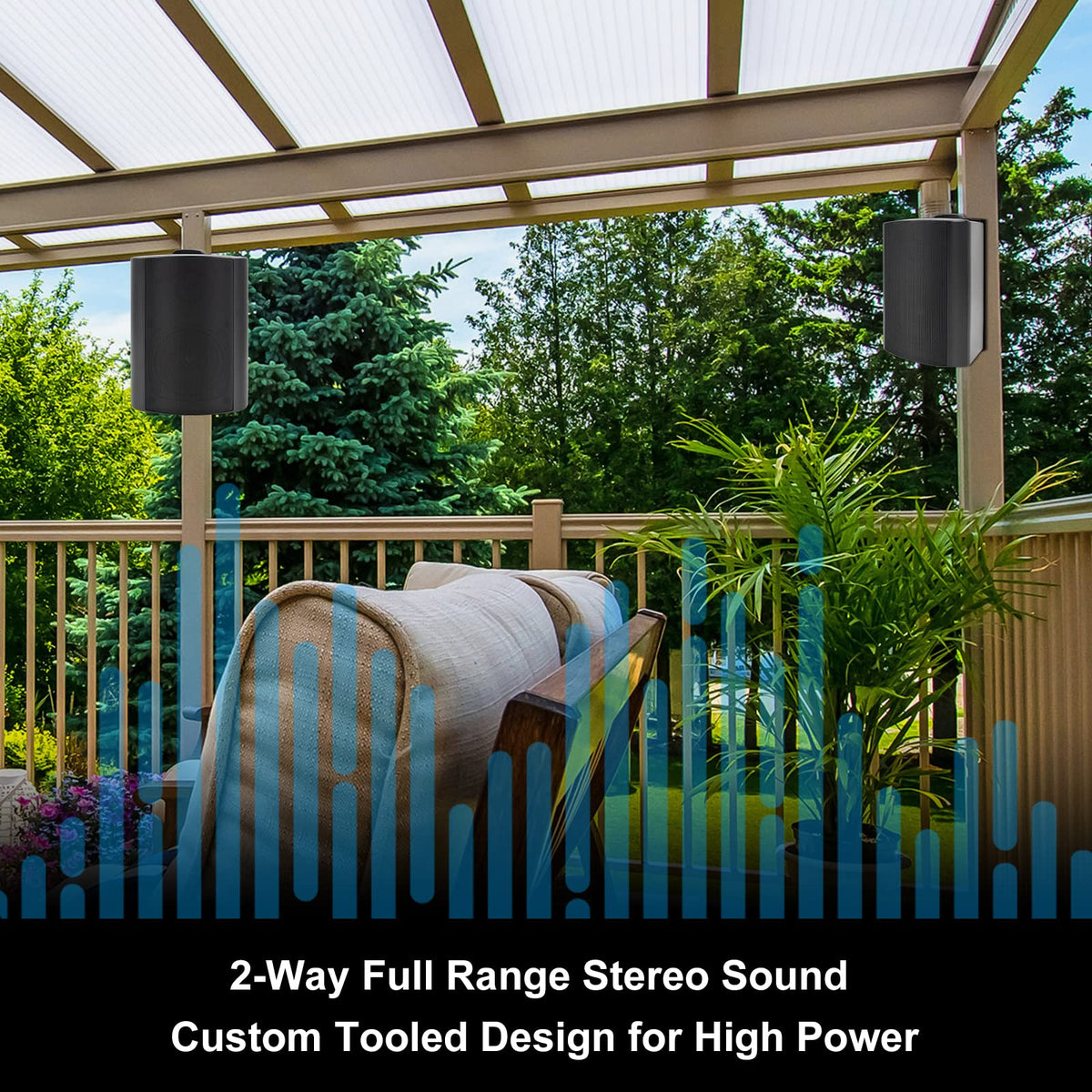 Herdio dome-tweeter design provides crisp treble outdoors