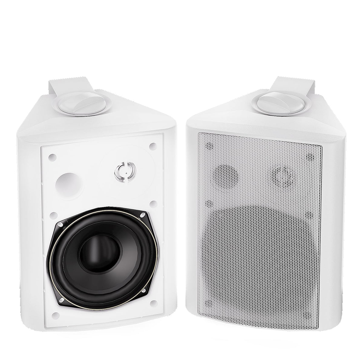 Herdio outdoor speaker front view with weather-ready housing for patios.