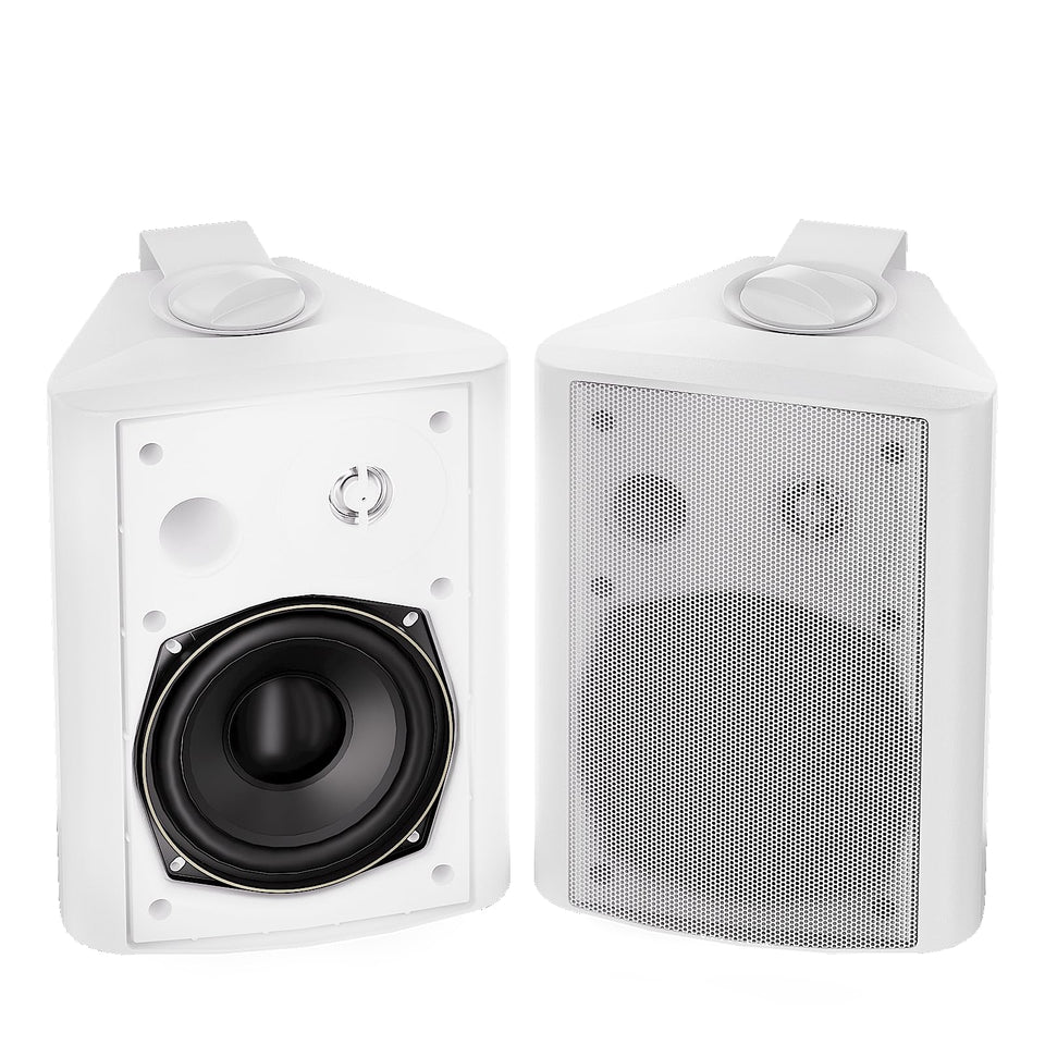 Herdio outdoor speaker front view with weather-ready housing for patios.