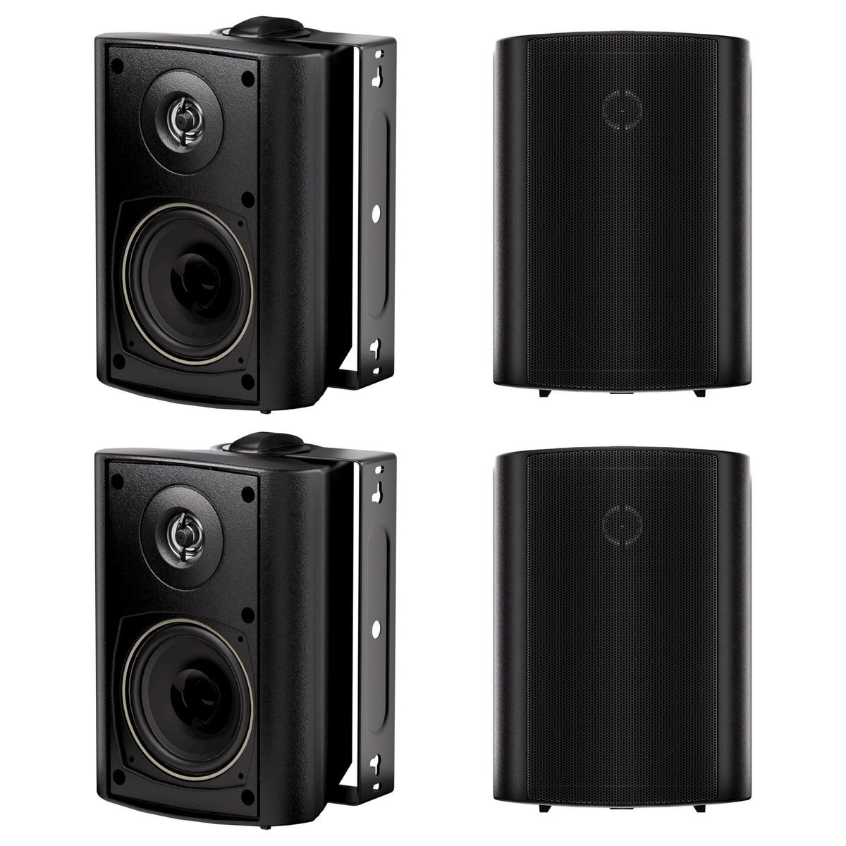 Herdio outdoor four-inch speakers front view for patio sound and weatherproof performance.