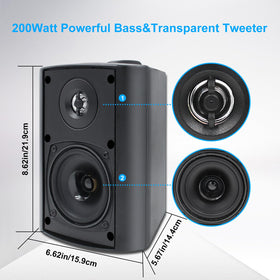 Herdio outdoor speakers with swivel brackets enable flexible positioning for focused audio.