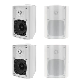 Herdio outdoor four-pack wall-mount speakers for clear patio sound and easy installation