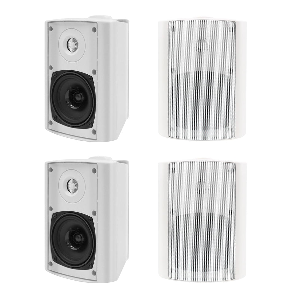 Herdio outdoor four-pack wall-mount speakers for clear patio sound and easy installation