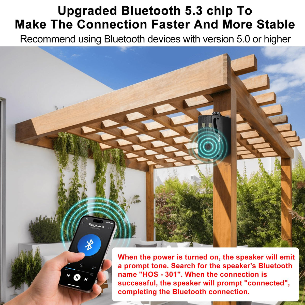 Herdio waterproof ABS enclosure keeps outdoor sound reliable in all weather.