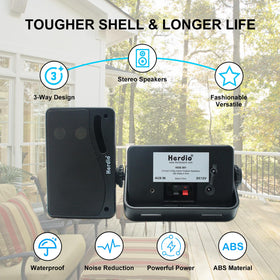 Herdio weatherproof design withstands sun, rain, and spray.