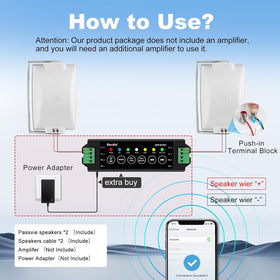 Herdio passive speaker system requiring external amplifier for operation.