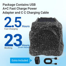 Herdio rock speaker IPX7 waterproof design withstands rain for outdoor listening