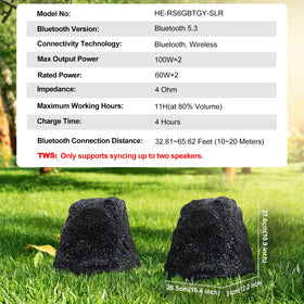 Herdio rock speaker side angle showing sturdy shell for garden durability