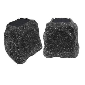 Herdio rock speaker front view with solar panel for outdoor charging and day-long playback.