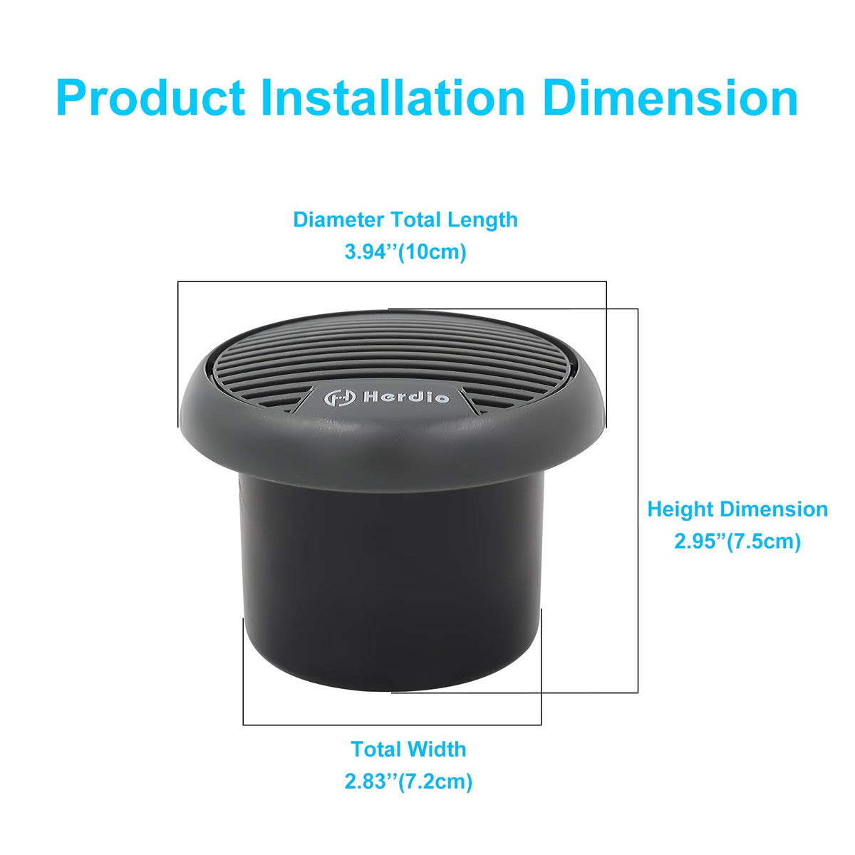 Herdio side profile showing mounting depth for easy compact-panel installation
