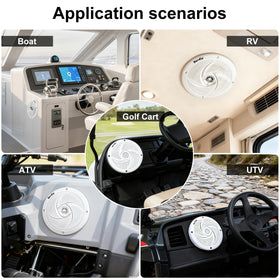 Herdio speaker held in hand illustrating compact 5.25-inch scale