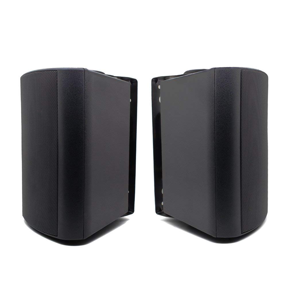 Herdio outdoor speaker showing 120 degree swivel for precise aiming.