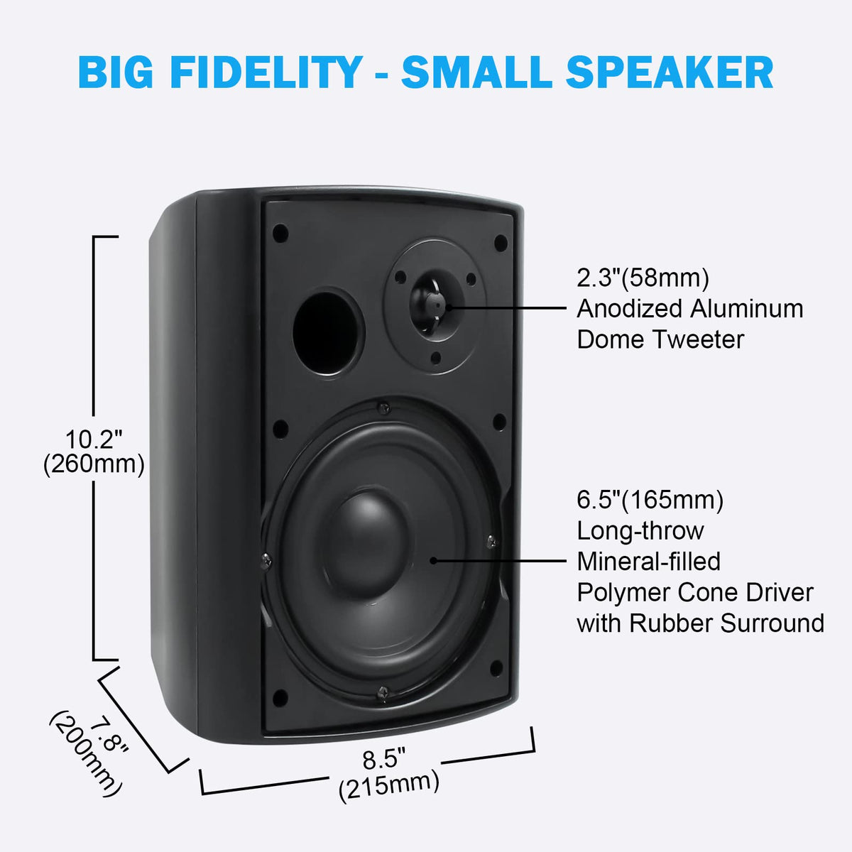 Herdio swivel wall-mount brackets allow flexible outdoor sound direction