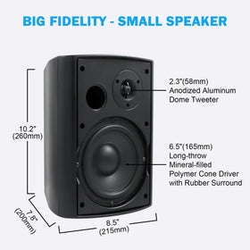 Herdio swivel wall-mount brackets allow flexible outdoor sound direction