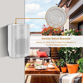 Herdio speakers mounted on wall and ceiling for flexible placement