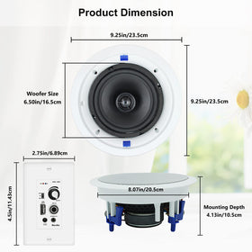 Herdio wall-mount amplifier receiver for quick in-wall setup