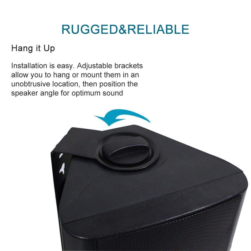 Herdio weatherproof ABS cabinet protects speakers in all seasons for patios.