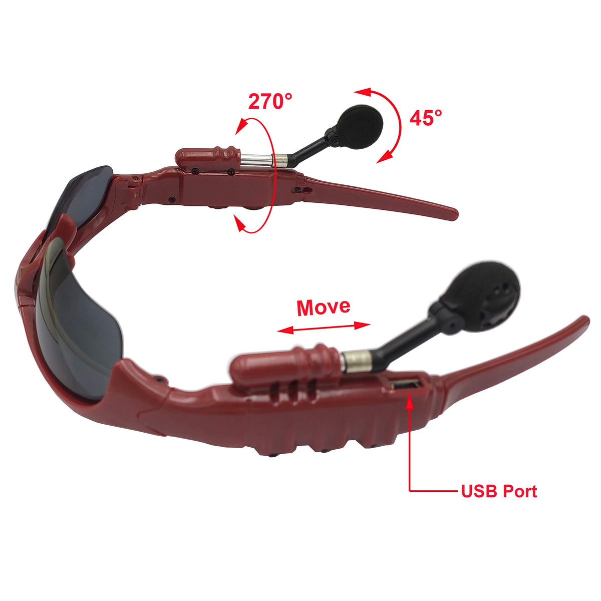 Hereta wireless sunglasses playback controls for easy track navigation