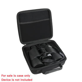 Interior fit for Bushnell Falcon 10x50 inside Hermitshell case, size 7.7 x 7.1 x 2.1 inches.