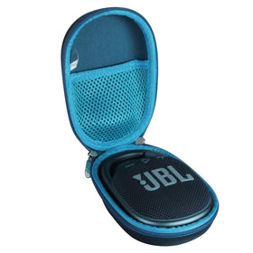 Hermitshell JBL Clip 4/5 blue case top view shields mini speaker from bumps during travel