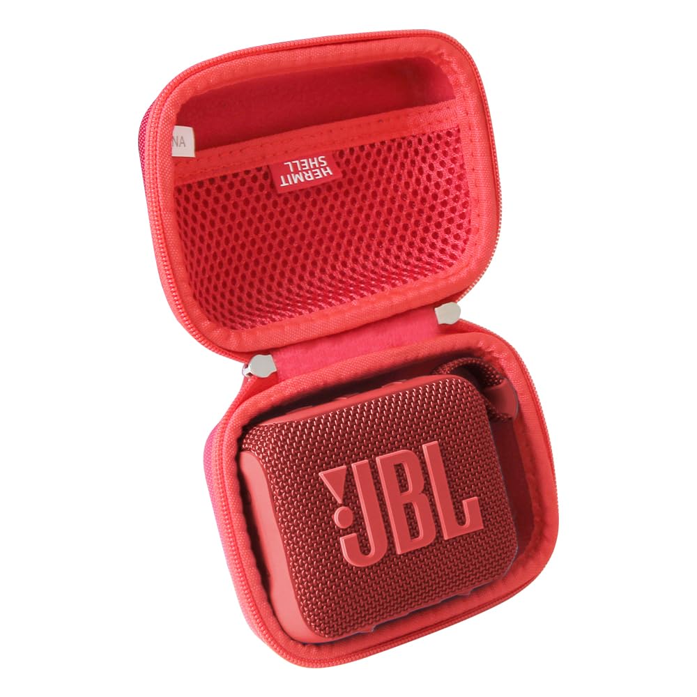 Hermitshell JBL Go 4/Go 5 red case exterior protects on the go, keeping your speaker safe during travel